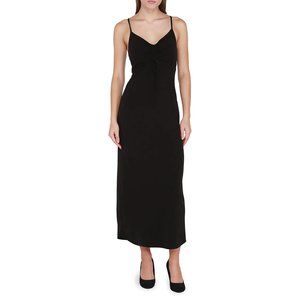 Dex Ruched-Front Knit Slip Dress, Black (Sm.)
